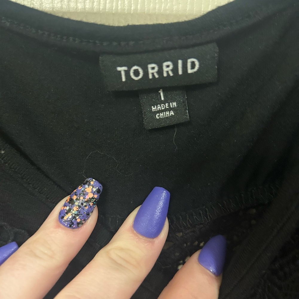Torrid Black Dress with Lace Accents - Picture 3 of 5